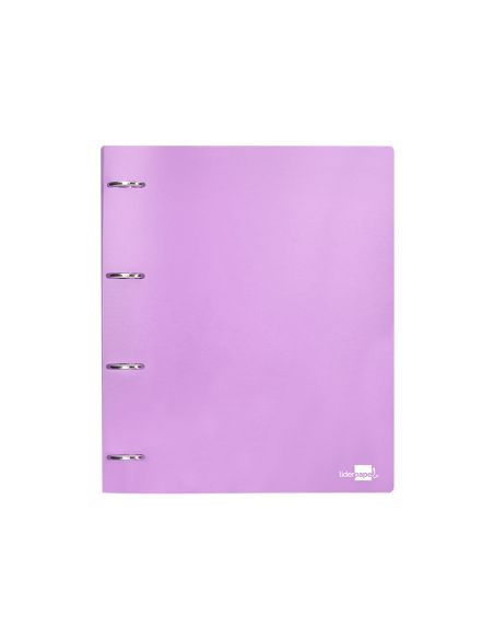 Carpeta Liderpapel 4 Anillas Mixtas 40 Mm Polipropileno Din A4 Lavanda Opaco