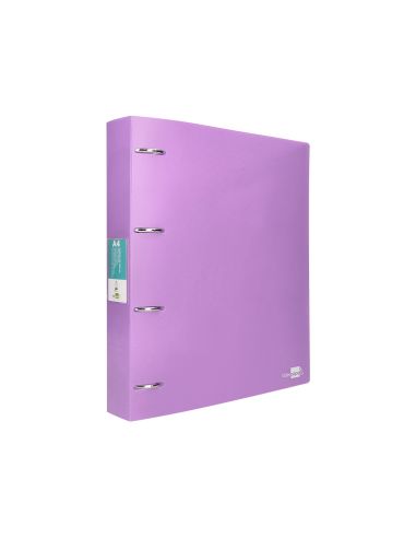 Carpeta Liderpapel 4 Anillas Mixtas 40 Mm Polipropileno Din A4 Lavanda Opaco
