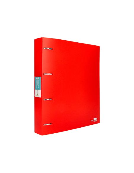Carpeta Liderpapel 4 Anillas Mixtas 40 Mm Polipropileno Din A4 Rojo Translucido
