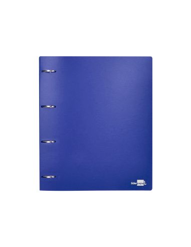 Carpeta Liderpapel 4 Anillas Mixtas 40 Mm Polipropileno Din A4 Azul Translucido