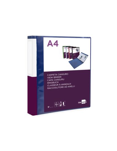Carpeta Liderpapel Canguro 2 Anillas 25 Mm Mixtas Polipropileno Din A4 Azul Translucido