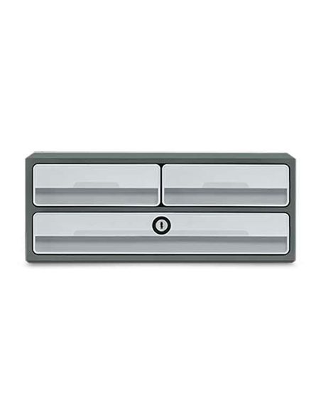 Fichero Cajones De Sobremesa Cep Moov Up Reciclado 80% Con Cerradura Reciclado 80% 3 Cajones Color Gris