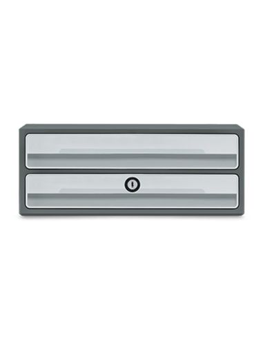 Fichero Cajones De Sobremesa Cep Moov Up Reciclado 80% Con Cerradura Reciclado 80% 2 Cajones Color Gris