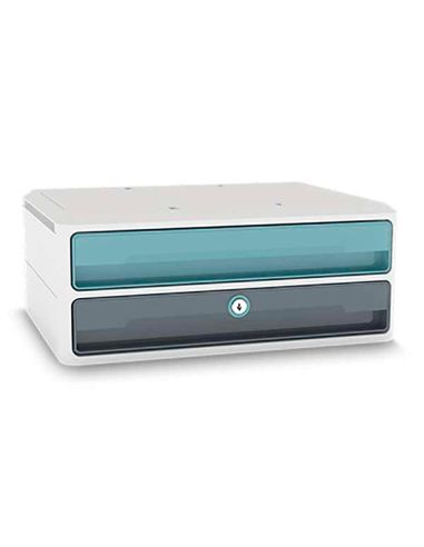 Fichero Cajones De Sobremesa Cep Moov Up Reciclado 80% Con Cerradura 2 Cajones Color Azul/Gris 275X369X146 Mm