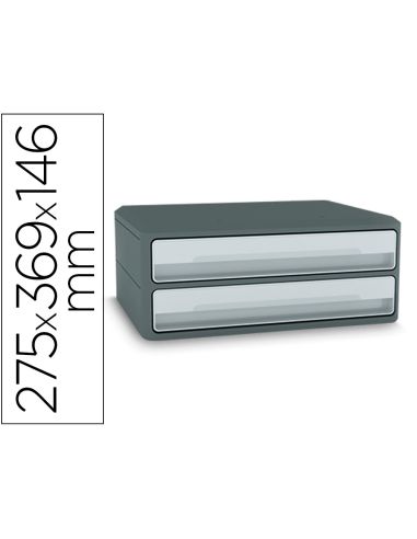 Fichero Cajones De Sobremesa Cep Moov Up Reciclado 80% 2 Cajones Color Gris 275X369X146 Mm