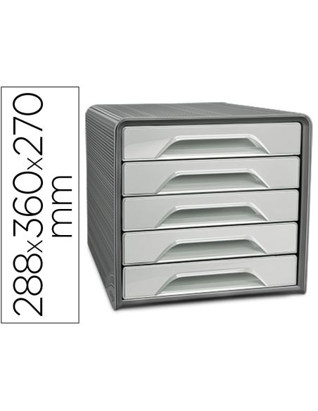 Fichero Cajones De Sobremesa Cep Smoove 5 Cajones Color Gris 288X360X270 Mm