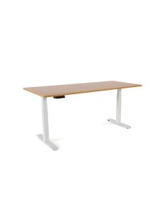Mesa Rocada Regulable En Altura Electricamente Hasta 129 Cm Estructura De Acero Tablero 180 Cm Color Roble