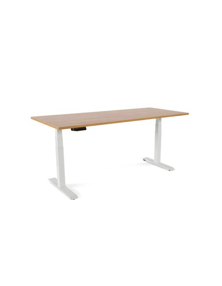 Mesa Rocada Regulable En Altura Electricamente Hasta 129 Cm Estructura De Acero Tablero 180 Cm Color Roble