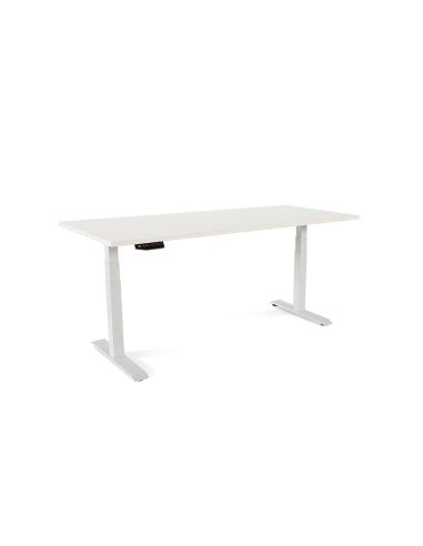 Mesa Rocada Regulable En Altura Electricamente Hasta 129 Cm Estructura De Acero Tablero 180 Cm Color Blanco