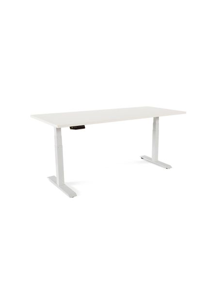 Mesa Rocada Regulable En Altura Electricamente Hasta 129 Cm Estructura De Acero Tablero 180 Cm Color Blanco