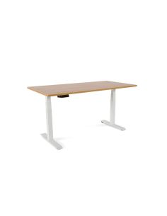 Mesa Rocada Regulable En Altura Electricamente Hasta 129 Cm Estructura De Acero Tablero 160 Cm Color Roble
