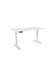 Mesa Rocada Regulable En Altura Electricamente Hasta 129 Cm Estructura De Acero Tablero 160 Cm Color Blanco