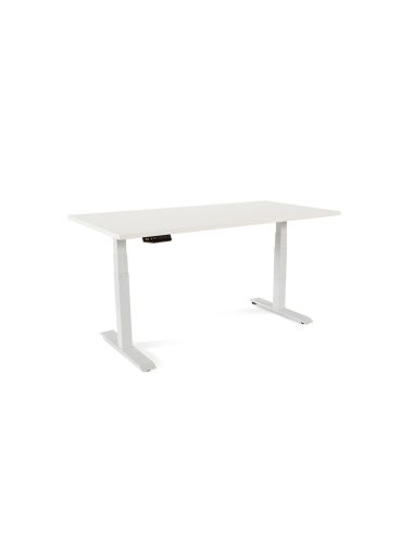 Mesa Rocada Regulable En Altura Electricamente Hasta 129 Cm Estructura De Acero Tablero 160 Cm Color Blanco