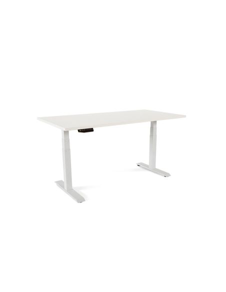 Mesa Rocada Regulable En Altura Electricamente Hasta 129 Cm Estructura De Acero Tablero 160 Cm Color Blanco