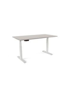 Mesa Rocada Regulable En Altura Electricamente Hasta 129 Cm Estructura De Acero Tablero 160 Cm Color Gris