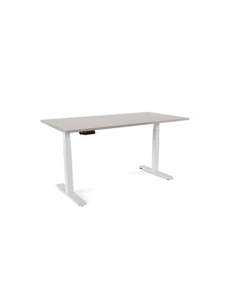 Mesa Rocada Regulable En Altura Electricamente Hasta 129 Cm Estructura De Acero Tablero 160 Cm Color Gris