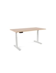 Mesa Rocada Regulable En Altura Electricamente Hasta 129 Cm Estructura De Acero Tablero 160 Cm Color Haya