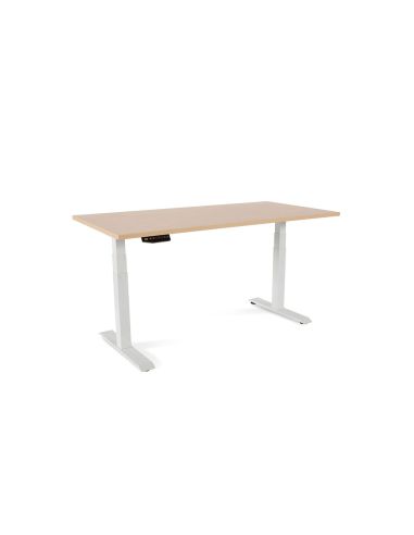 Mesa Rocada Regulable En Altura Electricamente Hasta 129 Cm Estructura De Acero Tablero 160 Cm Color Haya