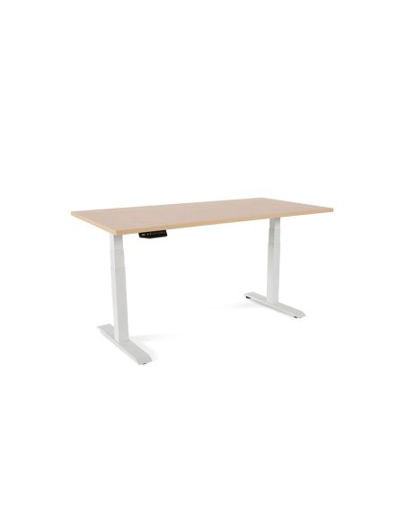 Mesa Rocada Regulable En Altura Electricamente Hasta 129 Cm Estructura De Acero Tablero 160 Cm Color Haya
