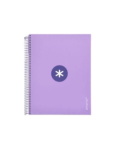 Cuaderno Espiral A4 Micro Antartik Tapa Forrada 120H 90 Gr Horizontal 5 Bandas 4 Taladros Color Lavanda