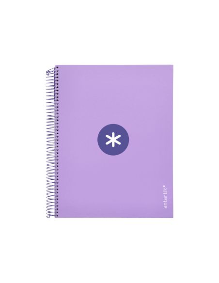 Cuaderno Espiral A4 Micro Antartik Tapa Forrada 120H 90 Gr Horizontal 5 Bandas 4 Taladros Color Lavanda