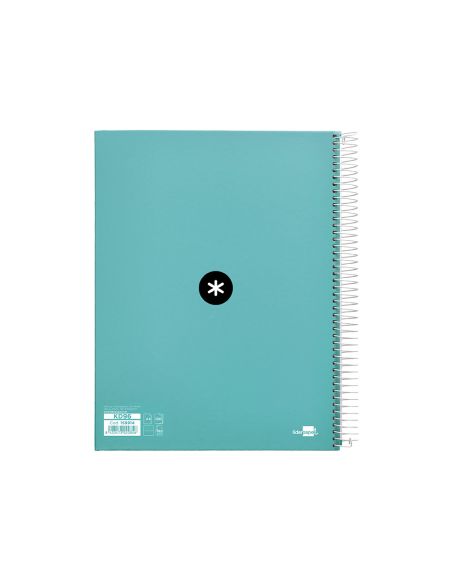 Cuaderno Espiral A4 Micro Antartik Tapa Forrada 120H 90 Gr Horizontal 5 Bandas 4 Taladores Color Menta