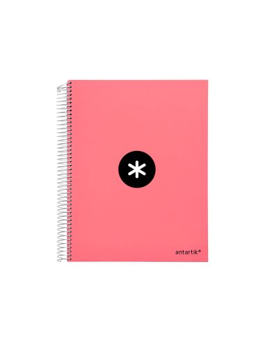 Cuaderno Espiral A4 Micro Antartik Tapa Forrada 120H 90 Gr Horizontal 5 Bandas 4 Taladros Color Coral