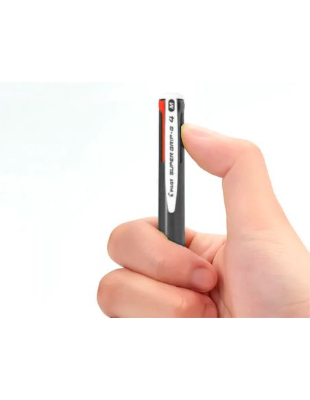 Boligrafo Pilot Super Grip G 4 Colores Retractil Sujecion De Caucho Tinta Base De Aceite Cuerpo Color Negro