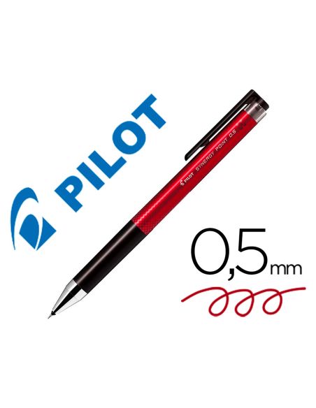 Boligrafo Rojo Pilot Synergy Point Retractil Sujecion De Caucho Tinta Gel 0,5 Mm