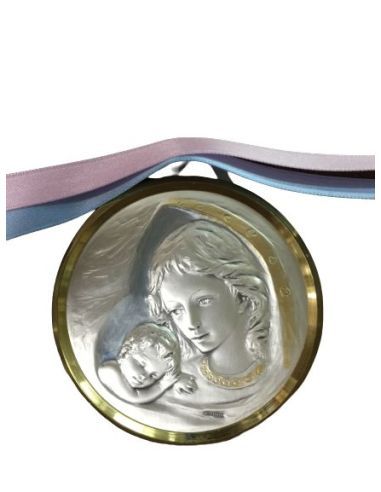 Med. Cuna Plata/Dorada 7Cm Lazo Maternidad 129