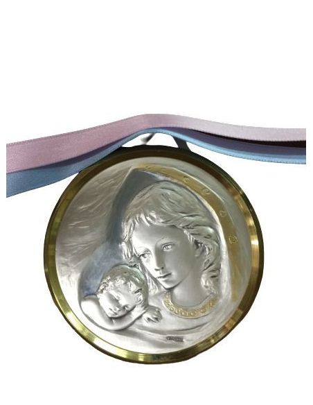 Med. Cuna Plata/Dorada 7Cm Lazo Maternidad 129