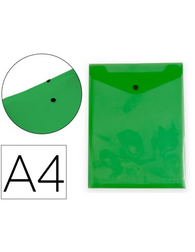 Carpeta Liderpapel Dossier Broche Polipropileno Din A4 Formato Vertical Con Fuelle Verde Translucido