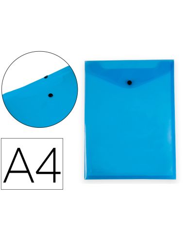 Carpeta Liderpapel Dossier Broche Polipropileno Din A4 Formato Vertical Con Fuelle Azul Translucido|Libreriasalesiana