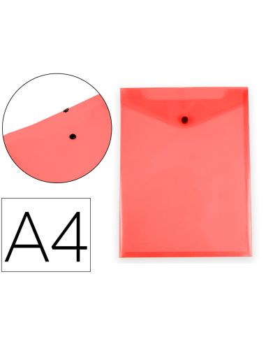 Carpeta Liderpapel Dossier Broche Polipropileno Din A4 Formato Vertical Con Fuelle Rojo Translucido