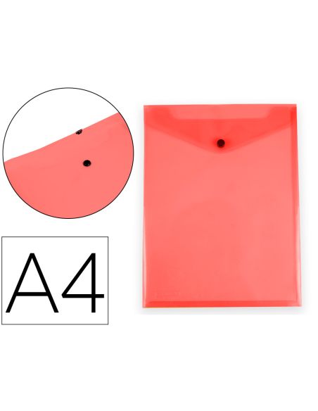 Carpeta Liderpapel Dossier Broche Polipropileno Din A4 Formato Vertical Con Fuelle Rojo Translucido