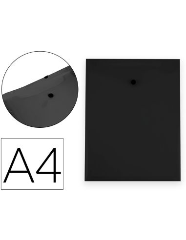 Carpeta Liderpapel Dossier Broche Polipropileno Din A4 Formato Vertical Con Fuelle Negro Opaco
