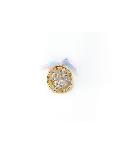 Med. Cuna Plata/Dorada 7Cm Lazo Angeles 145