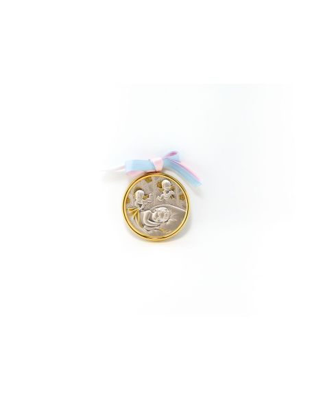 Med. Cuna Plata/Dorada 7Cm Lazo Angeles 145