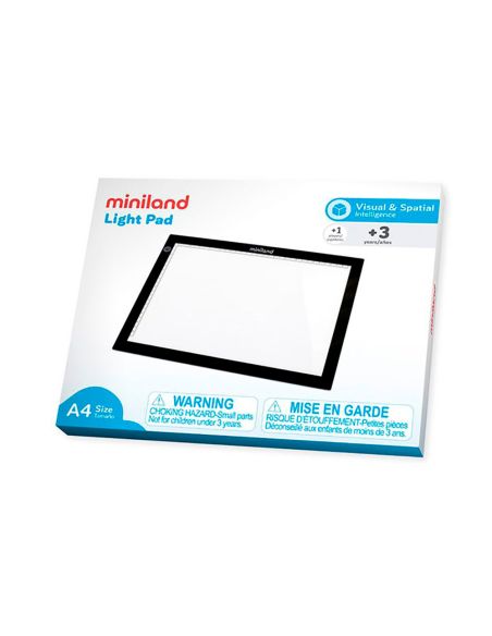 Mesa De Luz Led Miniland Para Aprendizaje Mediante Estimulo Visial Formato Din A4 360X270X5 Mm
