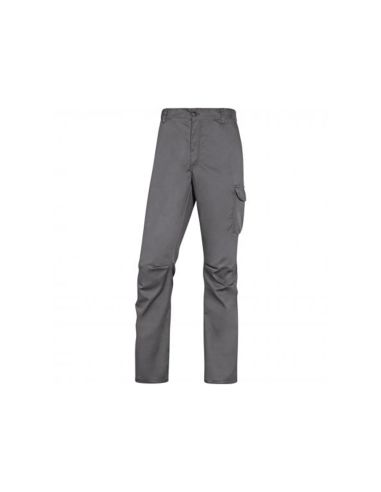 Pantalon De Trabajo Deltaplus Cintura Elastica 5 Bolsillos Color Gris / Negro Talla S
