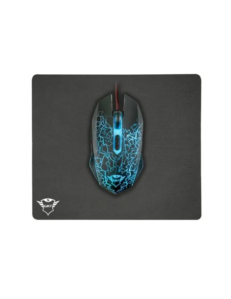Pack Alfombrilla + Raton Optico Trust Gaming Gxt783 Izza Mouse & Pad 2400 Dpi 6 Botones