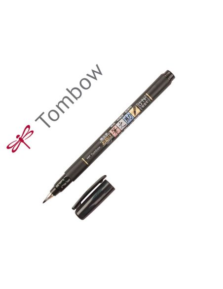 Rotulador Tombow Fudenosuke Tinta Base De Agua Punta Pincel Blanda Negro