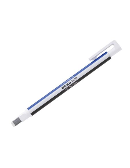 Portagomas Tombow Mono Zero Con Clip Goma Rectangular 2,5 X 5 Mm Color Blanco Azul Y Negro
