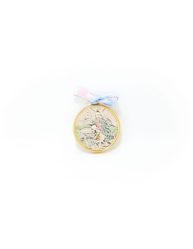 Med. Cuna Plata/Dorada 7Cm Lazo Angel Guarda 1002