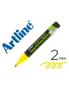 Rotulador Artline Pizarra Epd-4 Color Amarillo Fluorescente Opaque Ink Board Punta Redonda 2 Mm