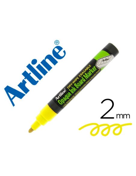 Rotulador Artline Pizarra Epd-4 Color Amarillo Fluorescente Opaque Ink Board Punta Redonda 2 Mm|Libreriasalesiana