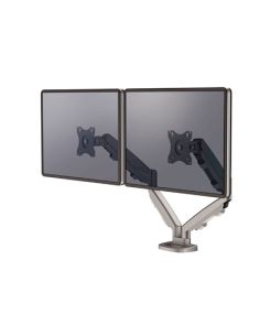Brazo Para Monitor Fellowes Serie Eppa Ajustable Altura 2 Pantallas Normativa Vesa Hasta 10 Kg Plata