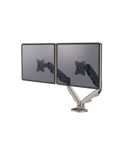 Brazo Para Monitor Fellowes Serie Eppa Ajustable Altura 2 Pantallas Normativa Vesa Hasta 10 Kg Plata