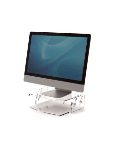 Soporte Fellowes Para Monitor Clarity Ajustable 5 Posiciones Transparente 70X256X320 Mm Hasta 15 Kg 2