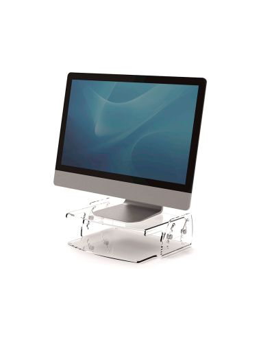Soporte Fellowes Para Monitor Clarity Ajustable 5 Posiciones Transparente 70X256X320 Mm Hasta 15 Kg